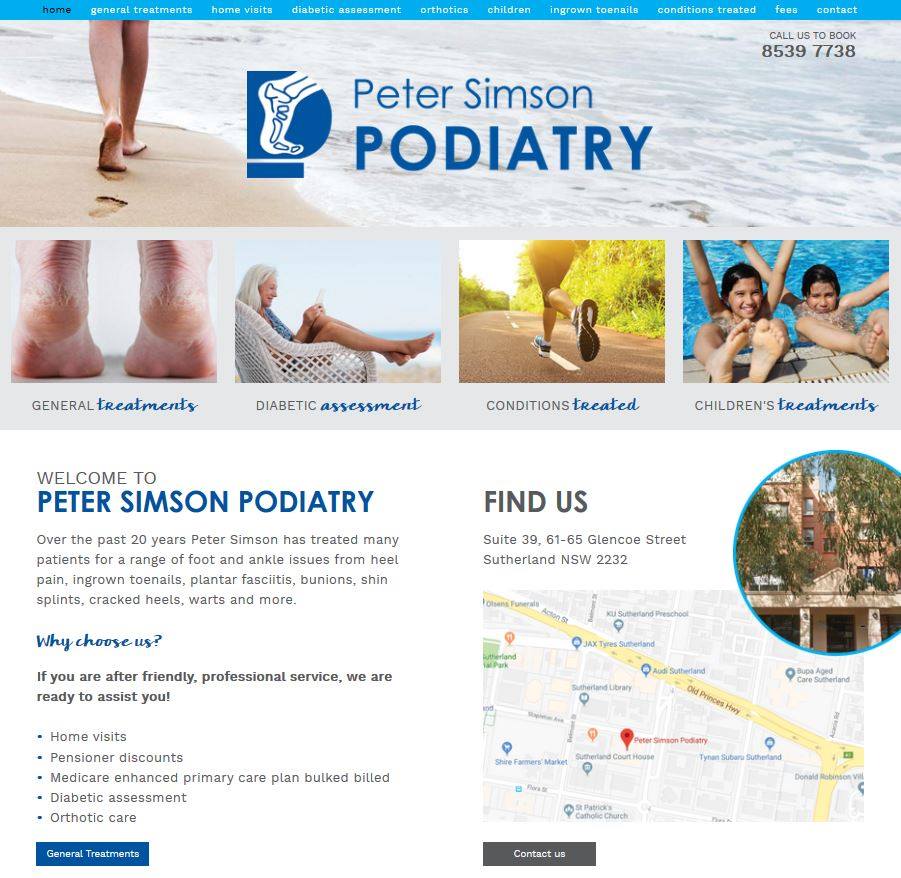Peter Simson Podiatry website